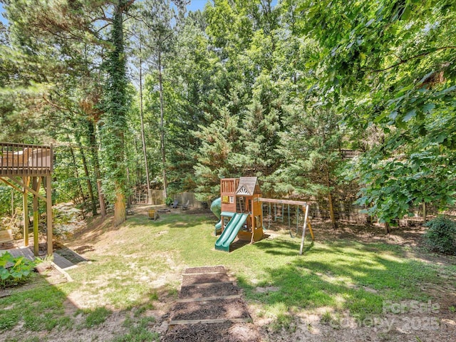 11126 Windgate Ct, Tega Cay, SC 29708 - view of yard with a playground