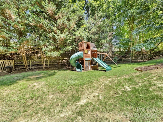 11126 Windgate Ct, Tega Cay, SC 29708 - view of playground featuring a lawn