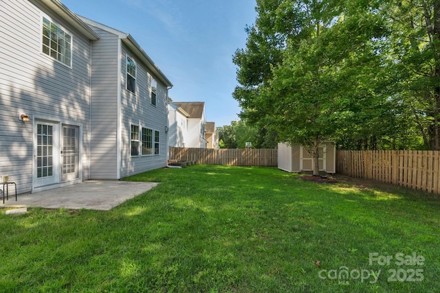 8325 Burgundy Ridge Dr, Harrisburg, NC 28075 - fenced backyard with a shed and a patio