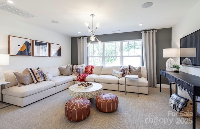 1041 Waxhaw Crossing Dr Unit 058, Waxhaw, NC 28173 - carpeted living area with recessed lighting