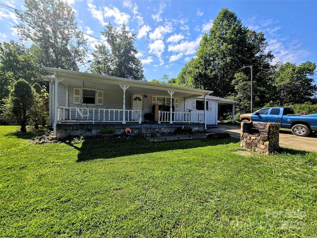 1206 Three Way Ln, Lenoir, NC 28645 - view of front of home featuring a porch and a front lawn