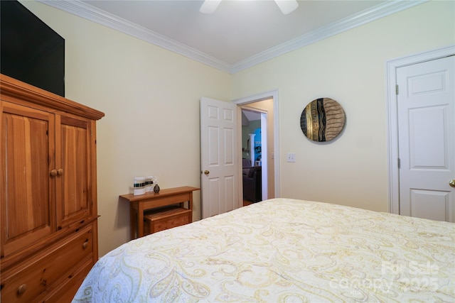 406 Spyglass Hill Pl, Salisbury, NC 28144 - bedroom with crown molding and ceiling fan