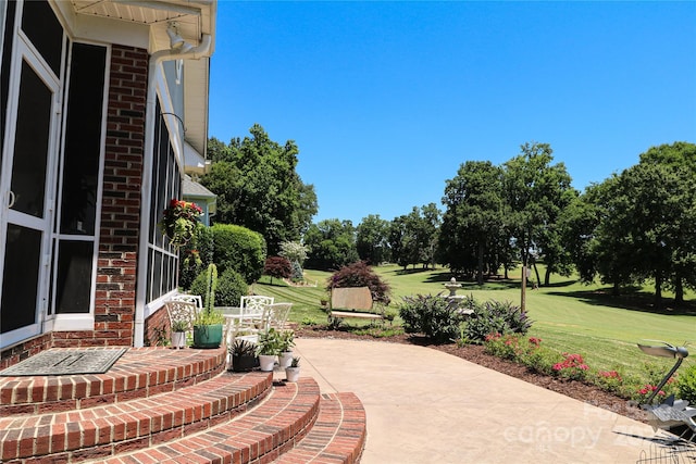 406 Spyglass Hill Pl, Salisbury, NC 28144 - view of patio / terrace with view of wooded area