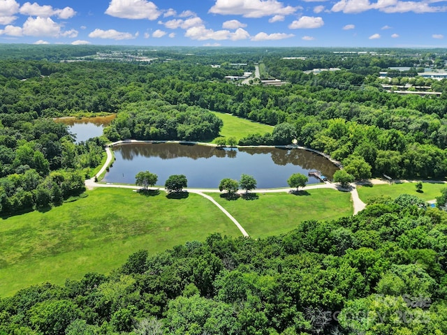 8416 Rittenhouse Cir, Charlotte, NC 28270 - drone / aerial view of a heavily wooded area and a large body of water