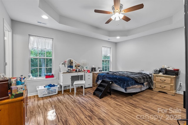 2953 Cameron Village Ct, Winston Salem, NC 27103 - bedroom with wood finished floors, recessed lighting, and a ceiling fan