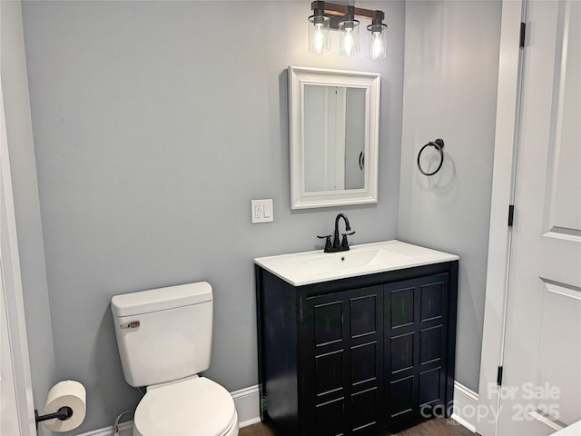 201 Barnes Ln, Stony Point, NC 28678 - half bath with vanity and wood finished floors