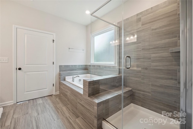 13339 Mcguffy Dr, Huntersville, NC 28078 - full bathroom with a bath and a stall shower