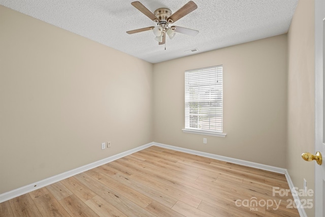 121 Gilcrest Ln, Troutman, NC 28166 - spare room featuring ceiling fan, a textured ceiling, and light wood-style floors