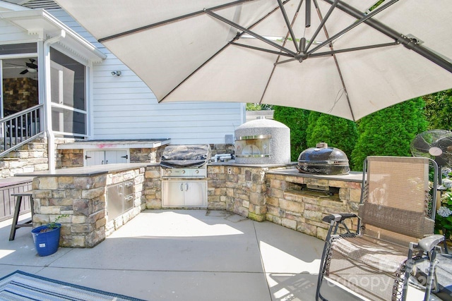 711 Yadkin St, Albemarle, NC 28001 - view of patio / terrace with area for grilling and a sunroom