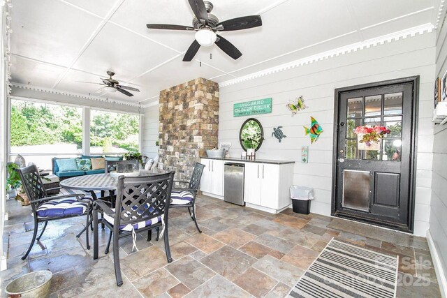 711 Yadkin St, Albemarle, NC 28001 - view of patio / terrace featuring a ceiling fan and outdoor dining space