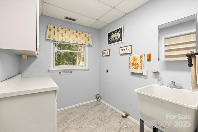 2028 Old Latter Rd, Newton, NC 28658 - laundry area featuring cabinet space and electric dryer hookup