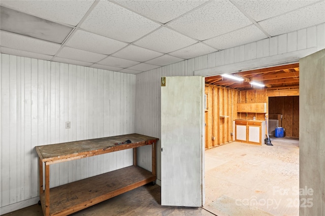 2028 Old Latter Rd, Newton, NC 28658 - finished basement featuring a paneled ceiling and wood walls