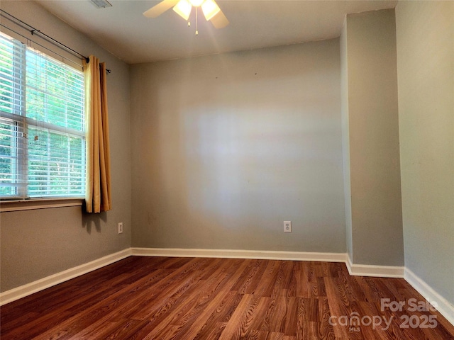3108 Leicester Dr, Matthews, NC 28104 - empty room featuring dark wood-style floors and a ceiling fan
