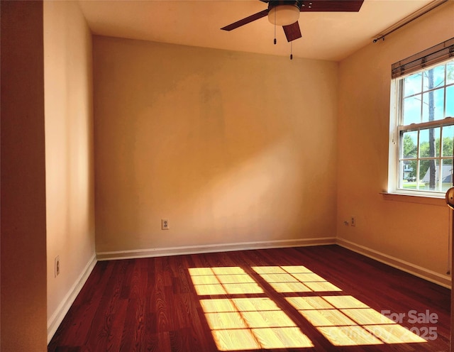 3108 Leicester Dr, Matthews, NC 28104 - empty room featuring dark wood-style flooring and a ceiling fan