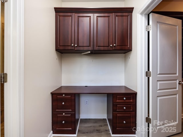 621 Pine Links Dr, Tega Cay, SC 29708 - unfurnished office with built in study area and dark wood-style floors