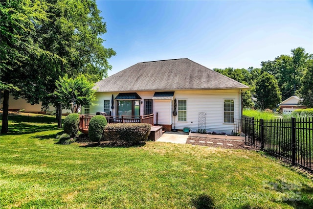 2124 Congress Ct, Kannapolis, NC 28083 - rear view of property with a deck, a patio area, and roof with shingles