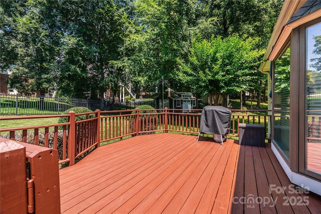 2124 Congress Ct, Kannapolis, NC 28083 - deck with grilling area and a fenced backyard