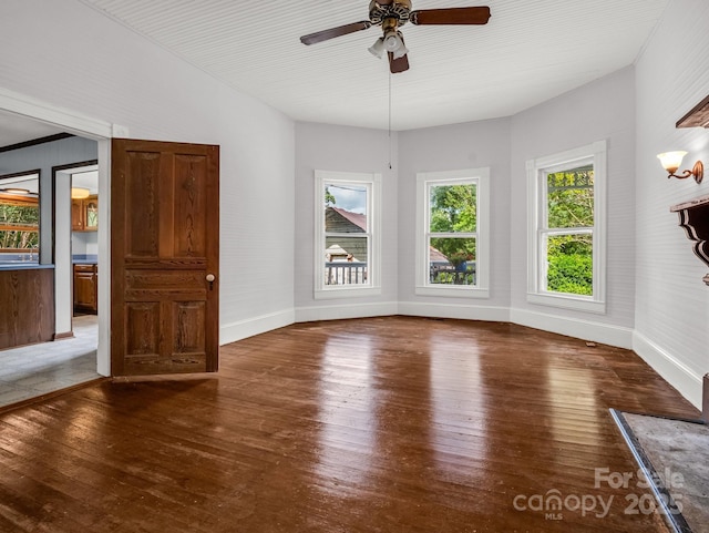 1111 Bills Creek Rd, Lake Lure, NC 28746 - unfurnished dining area with wood-type flooring and ceiling fan