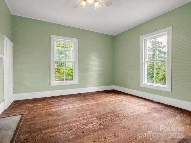 1111 Bills Creek Rd, Lake Lure, NC 28746 - empty room with wood finished floors and a ceiling fan