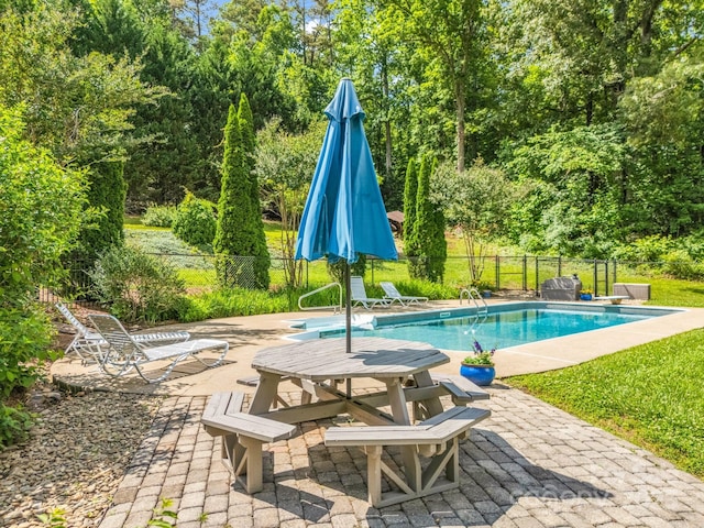 1111 Bills Creek Rd, Lake Lure, NC 28746 - view of pool featuring a patio area and view of scattered trees
