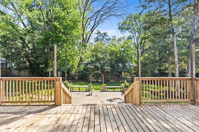 11401 Lone Star Cir, Charlotte, NC 28226 - deck with view of wooded area