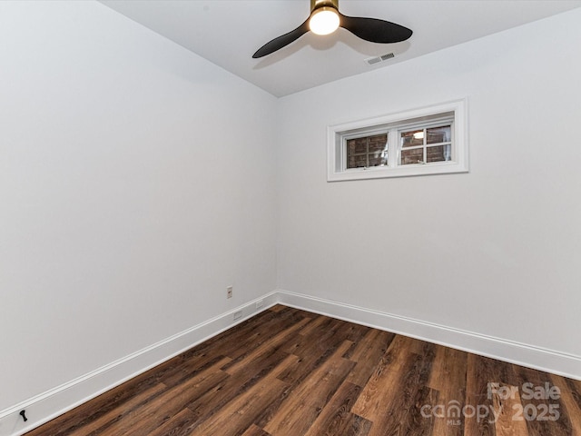 344 S Laurel Ave, Charlotte, NC 28207 - spare room with dark wood-style flooring and a ceiling fan