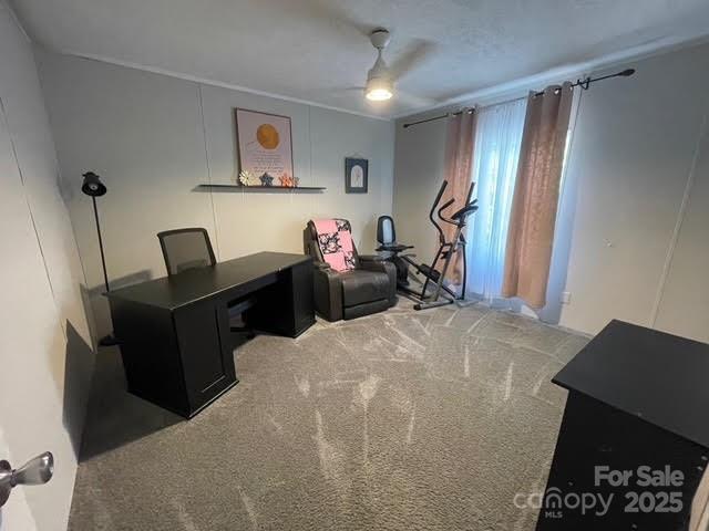 25 Mountain View Rdg, Fairview, NC 28730 - carpeted home office with ceiling fan