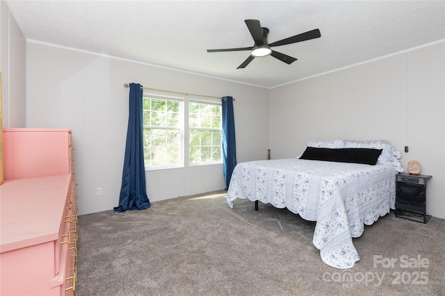 25 Mountain View Rdg, Fairview, NC 28730 - bedroom with carpet flooring, a ceiling fan, and crown molding