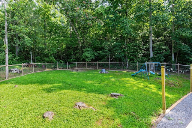 25 Mountain View Rdg, Fairview, NC 28730 - fenced backyard with a playground