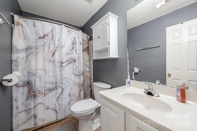 7518 Silver Arrow Dr, Charlotte, NC 28273 - full bathroom featuring a textured ceiling, vanity, and a shower with shower curtain
