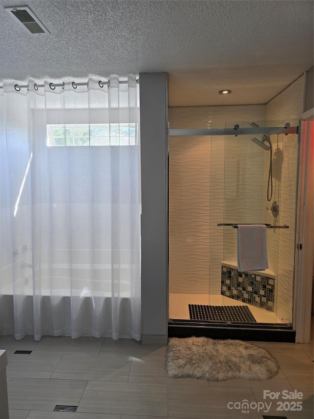 3 Hidden Sands Ct, Columbia, SC 29229 - bathroom with a stall shower and a textured ceiling