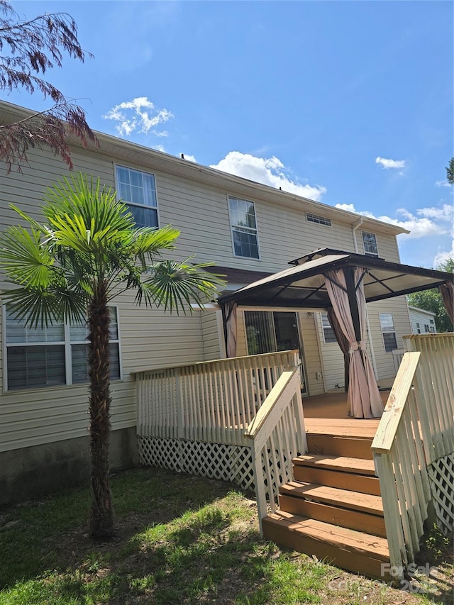 3 Hidden Sands Ct, Columbia, SC 29229 - back of property featuring a gazebo, a deck, and stairs