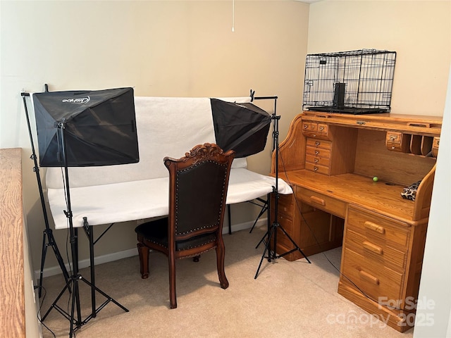 207 Wagon Ln, Rutherfordton, NC 28139 - carpeted home office with baseboards and built in desk