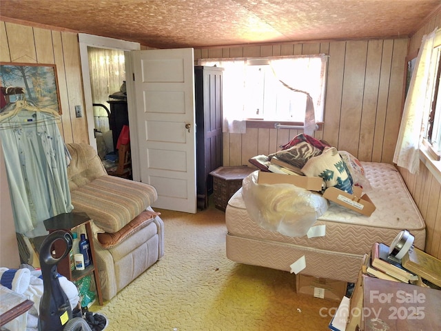 2087 Henry Rd, Sylva, NC 28779 - bedroom with wood walls, light colored carpet, and multiple windows