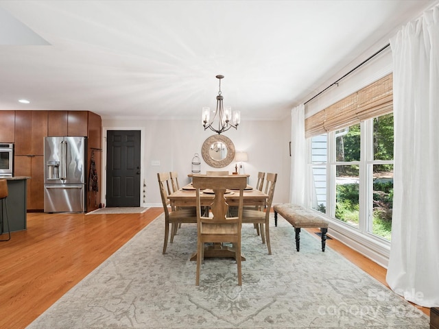 1711 Apple Tree Ln Unit 28, Fort Mill, SC 29715 - dining area with a chandelier, light wood-type flooring, ornamental molding, and recessed lighting