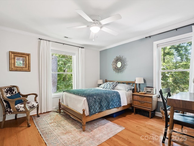 1711 Apple Tree Ln Unit 28, Fort Mill, SC 29715 - bedroom featuring light wood finished floors, ornamental molding, and ceiling fan