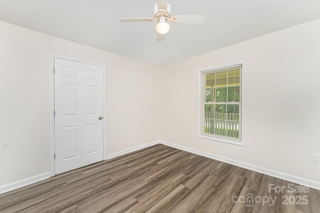 909 Lakeview St, Kannapolis, NC 28083 - spare room with wood finished floors and a ceiling fan