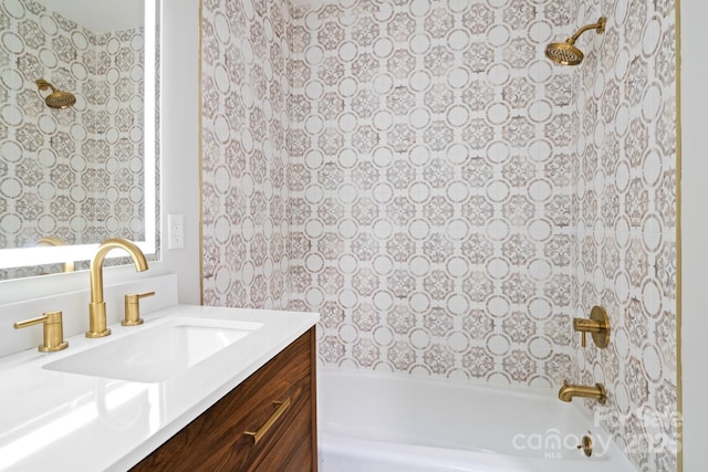 1134 Willow Oaks Trl, Matthews, NC 28104 - bathroom with vanity and bathing tub / shower combination