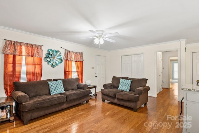 662 Willa Ct Unit 8, Chester, SC 29706 - living area featuring wood finished floors, ceiling fan, and crown molding