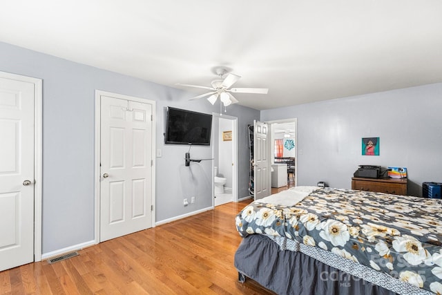 662 Willa Ct Unit 8, Chester, SC 29706 - bedroom featuring light wood finished floors, ensuite bathroom, and ceiling fan