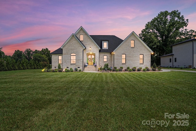 19 Berea Baptist Church Rd, Stanfield, NC 28163 - french country style house with a yard and brick siding