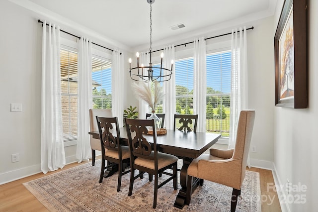 19 Berea Baptist Church Rd, Stanfield, NC 28163 - dining space featuring a chandelier and light wood finished floors