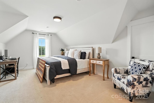 19 Berea Baptist Church Rd, Stanfield, NC 28163 - bedroom with light carpet and vaulted ceiling
