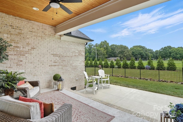 19 Berea Baptist Church Rd, Stanfield, NC 28163 - view of patio / terrace featuring a ceiling fan and view of scattered trees