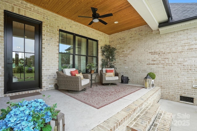 19 Berea Baptist Church Rd, Stanfield, NC 28163 - view of patio featuring ceiling fan