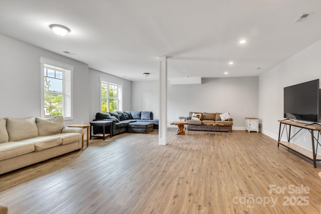 2205 Olde W Rd, Hudson, NC 28638 - living room with light wood finished floors and recessed lighting