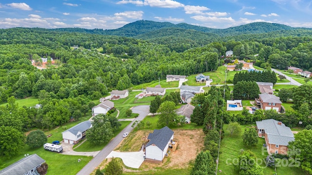 2205 Olde W Rd, Hudson, NC 28638 - aerial view of residential area featuring a forest and a mountain backdrop