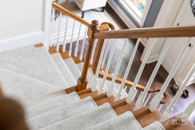 5408 Apple Glen Dr, Harrisburg, NC 28075 - stairway featuring wood finished floors