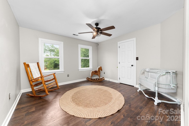5408 Apple Glen Dr, Harrisburg, NC 28075 - sitting room featuring wood finished floors and ceiling fan