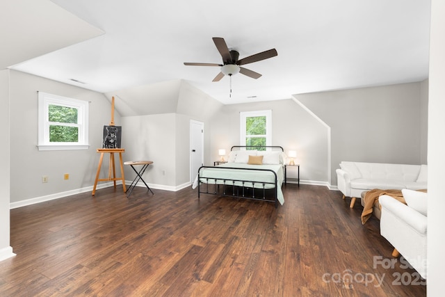 5408 Apple Glen Dr, Harrisburg, NC 28075 - bedroom with wood finished floors, lofted ceiling, and ceiling fan